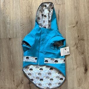 Good2Go Teal Dog Raincoat with Cloud Design
